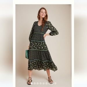 NWT Anthropologie Karoline tiered maxi dress size 10